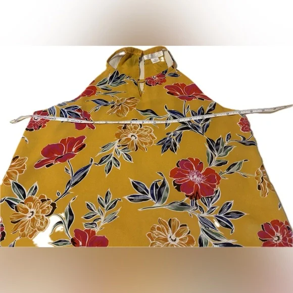 Perfectly Feminine Floral Halter Top in Yellow and Red - Picture 9 of 9
